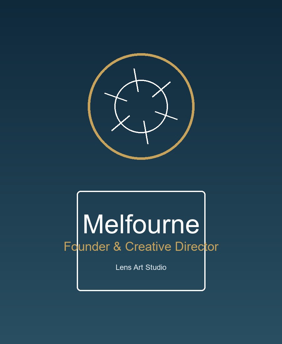 Melfourne founder and creative director of Lens Art Studio